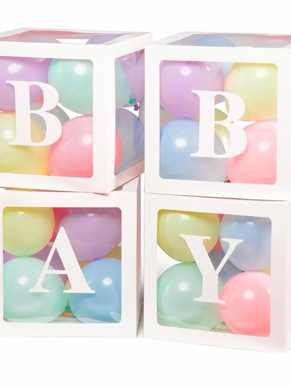 Pastel Balloon Display Boxes - Pink, Lavender, Mint, Yellow, Blue